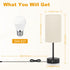 LED Nachtischlampe Touch dimmbar mit USB A/C | Leinenoptik